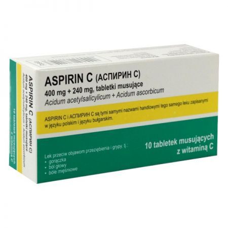 ASPIRIN C 400mg + 240mg 10 tabl. mus.